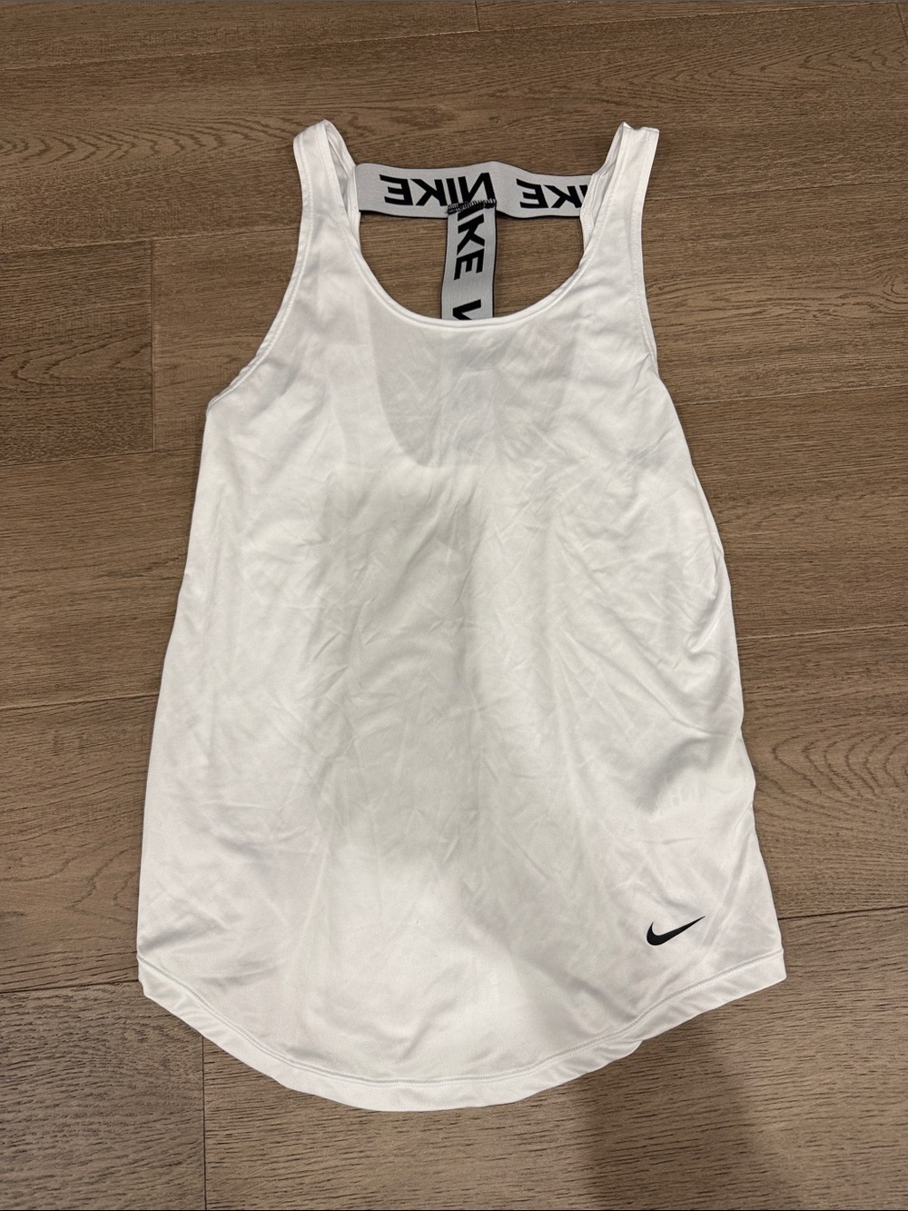 Nike White Racerback Tank with Branded Strap